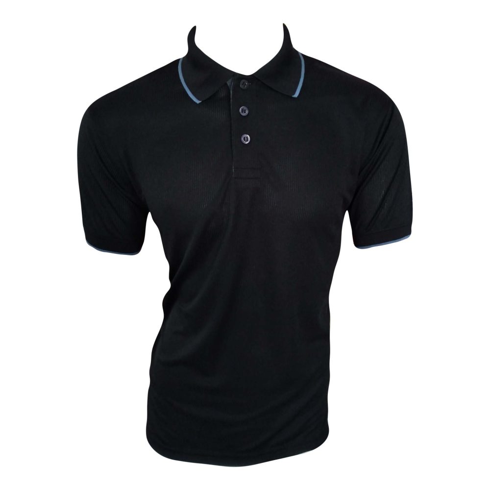 Male Waffle Stripe Dri Fit Polos - Miguel Moses