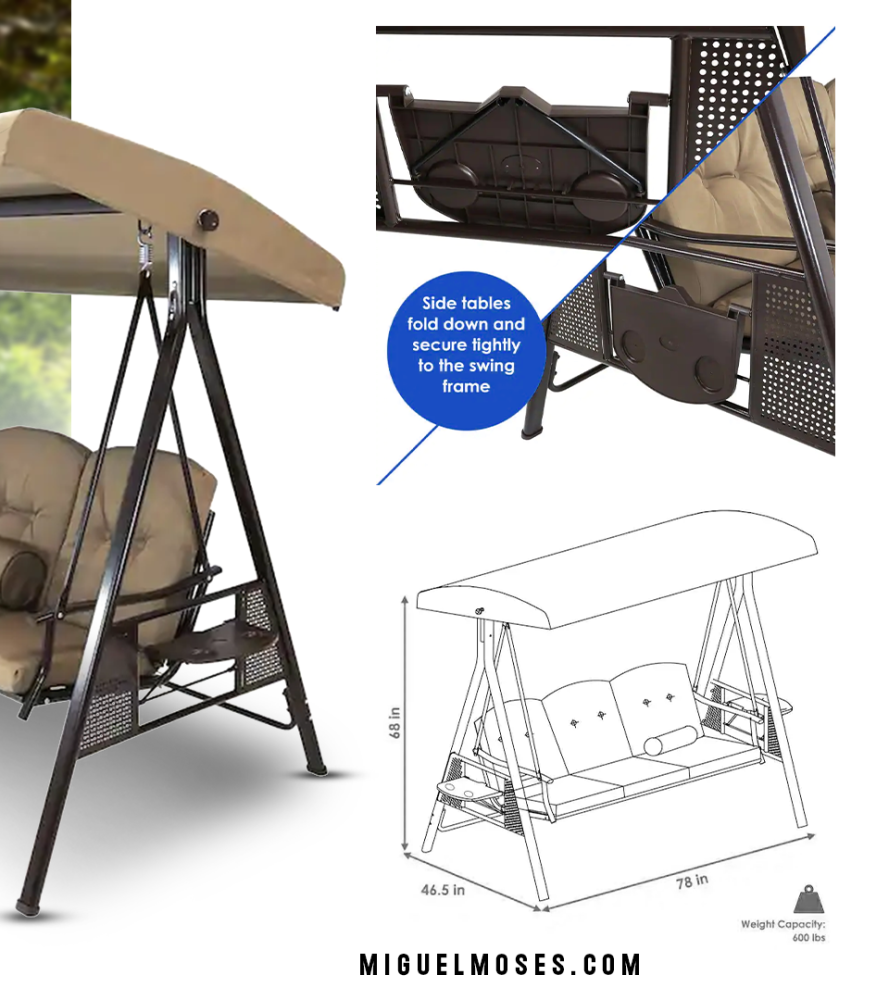 3PC Patio Swing Set Miguel Moses